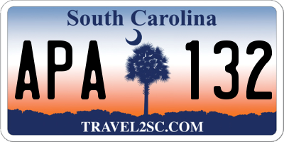 SC license plate APA132