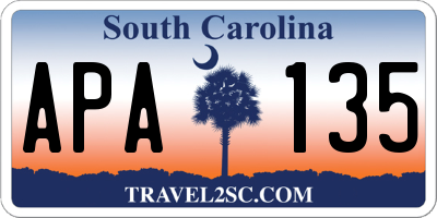 SC license plate APA135