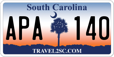 SC license plate APA140
