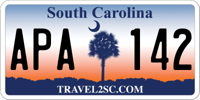 SC license plate APA142