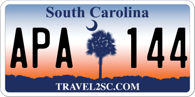 SC license plate APA144