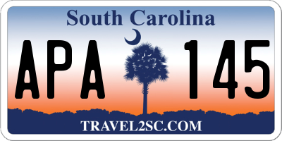 SC license plate APA145