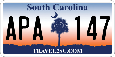 SC license plate APA147