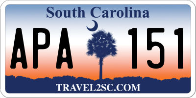 SC license plate APA151