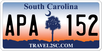 SC license plate APA152