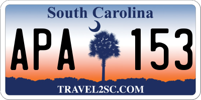 SC license plate APA153