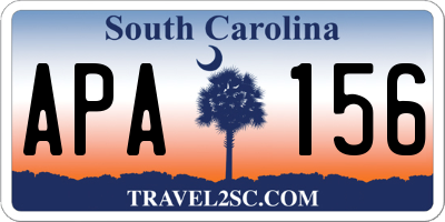 SC license plate APA156