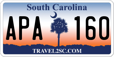 SC license plate APA160