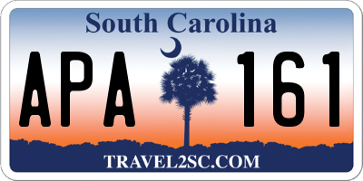 SC license plate APA161