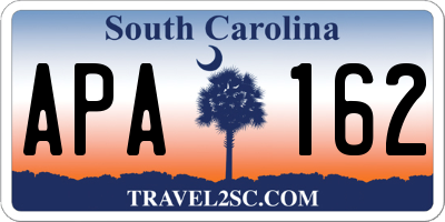 SC license plate APA162