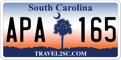 SC license plate APA165