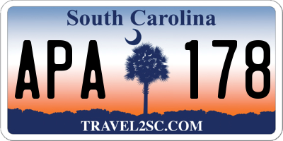 SC license plate APA178
