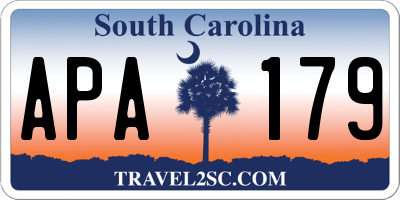 SC license plate APA179