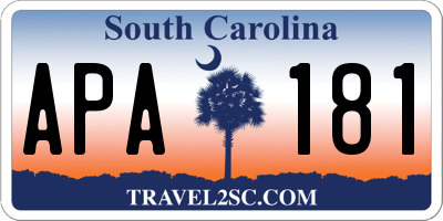 SC license plate APA181