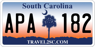 SC license plate APA182