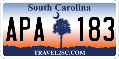 SC license plate APA183