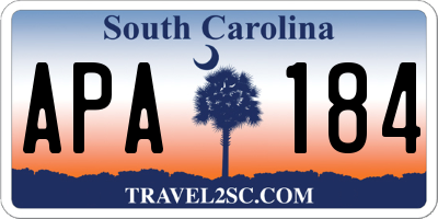 SC license plate APA184