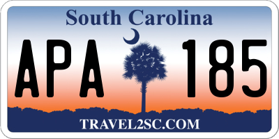 SC license plate APA185