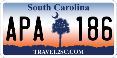 SC license plate APA186