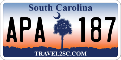 SC license plate APA187
