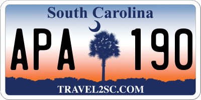 SC license plate APA190