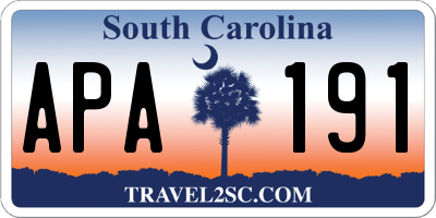 SC license plate APA191