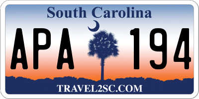 SC license plate APA194