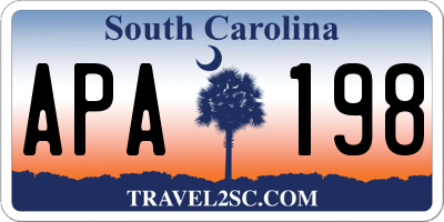SC license plate APA198