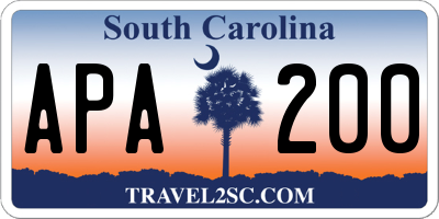 SC license plate APA200
