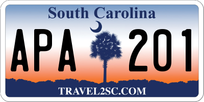 SC license plate APA201