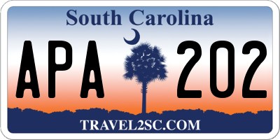 SC license plate APA202