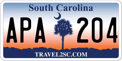 SC license plate APA204