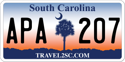 SC license plate APA207