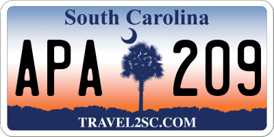 SC license plate APA209