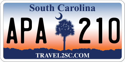 SC license plate APA210
