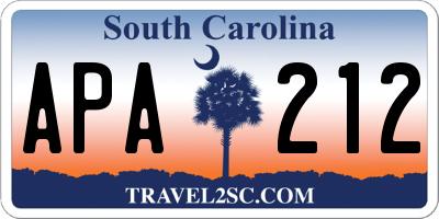 SC license plate APA212