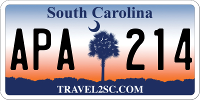 SC license plate APA214