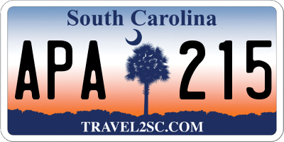 SC license plate APA215