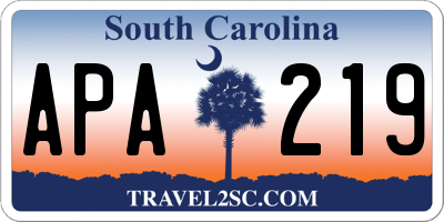 SC license plate APA219