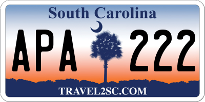 SC license plate APA222