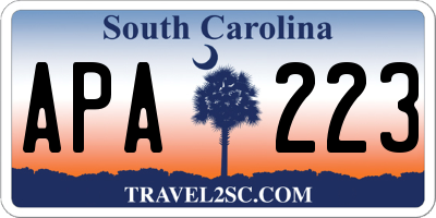 SC license plate APA223