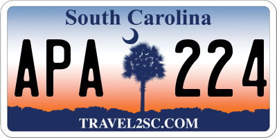 SC license plate APA224