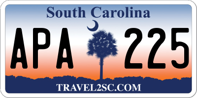 SC license plate APA225