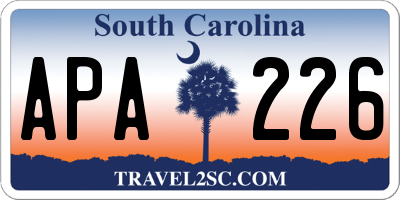 SC license plate APA226