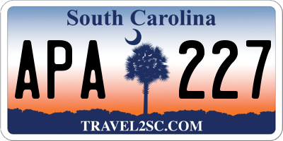 SC license plate APA227