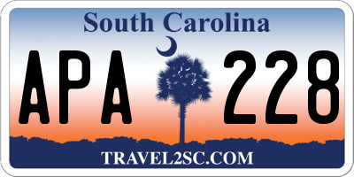 SC license plate APA228