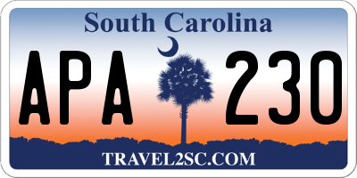 SC license plate APA230