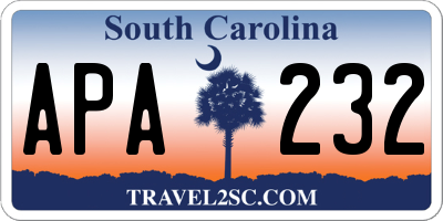 SC license plate APA232