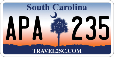 SC license plate APA235