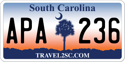 SC license plate APA236
